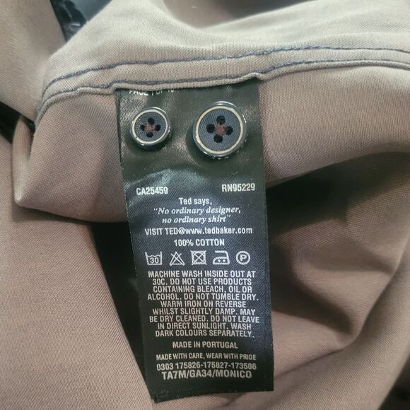 Ted Baker Monico Diamond Patteron Button Up Shirt Size Small - Picture 5 of 5